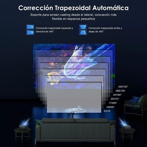 Proyector Autoenfoque 4k Wifi 1080p 9000lm Android Portatil