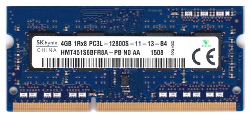 Memoria Ram Color Azul  4gb 1 Sk Hynix Hmt451s6bfr8a-pb