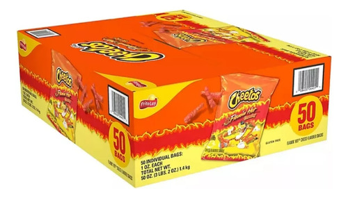 Frito Lay Flamin' Hot Americanos Cheetos 50 Pzs Importado