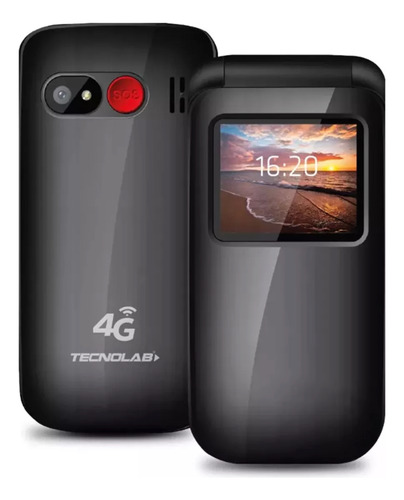 Celular Senior Tecnolab 4g Tl456 Shell Shape Negro