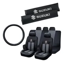 Comprar Funda Ecocuero Gris Y Cubre Cinto Suzuki + Cubre Volante