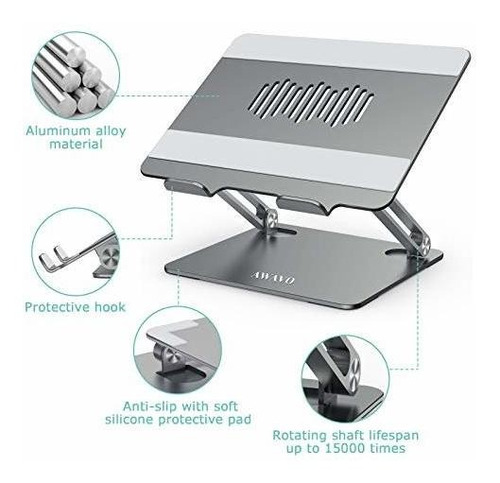 Imagen 4 de 7 de Awavo - Soporte Ergonómico Para Ordenador Portátil De Alumi