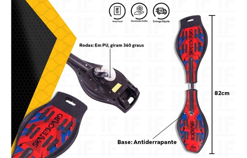 Rocking Skateboard Skate Com 2 Rodas Abec 7 Belfix