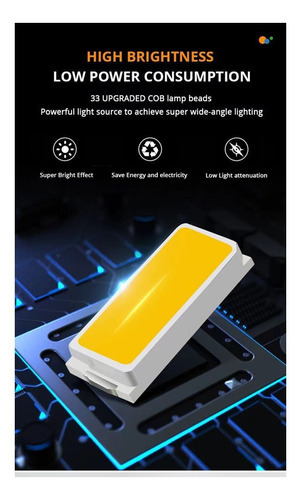 Linterna solar LED USB recargable, 6 engranajes, 500 lm, color de luz 2205bcob