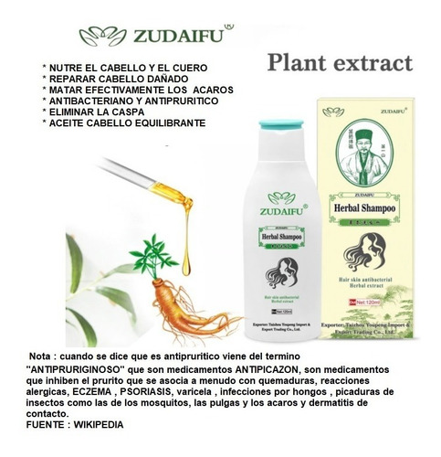 Shampoo Zudaifu Antibacteriano Para Psoriasis,