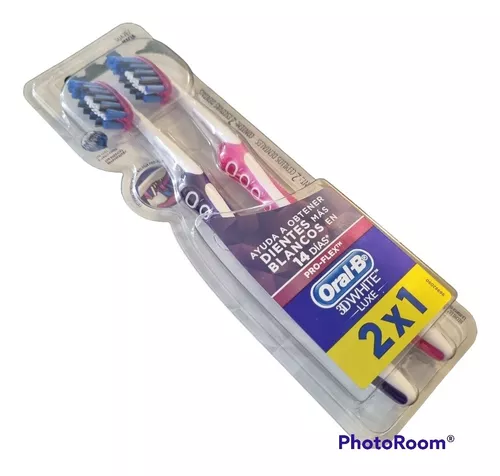 Cepillos Dentales Oral-B 3D White Luxe Pro-Flex - 2 Unidades