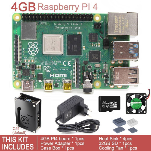 Raspberry Pi 4 Mod B Bcm2711, 4gb Quad-core Cpu 2019 Ghz