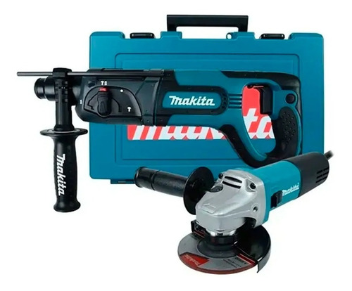 Kit Rotomartillo Sds Plus +esmeriladora Angular 4 1/2 Makita