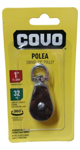 Polea 1 Pulgada 25.4mm 32 Kg Marca Covo (pack X 2)