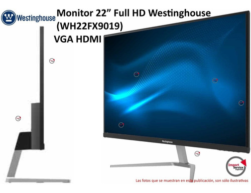 Monitor 22  Full Hd Westinghouse (wh22fx9019) Vga/hdmi