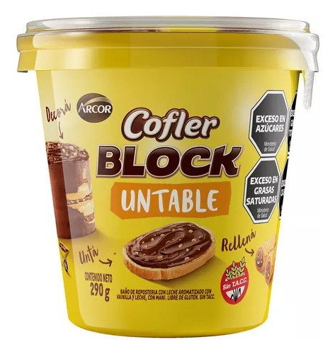 Relleno Untable Cofler Block Chocolate X 290 Grs - La Botica