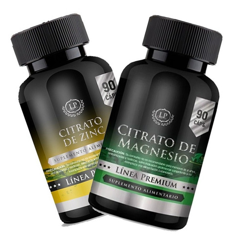 Citrato Magnesio + Citrato Zinc - 180 Capsulas - Premium