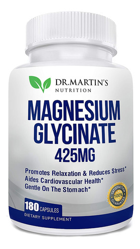 Glicinato De Magnesio Premium 425 Mg  180 Cpsulas Veganas  A