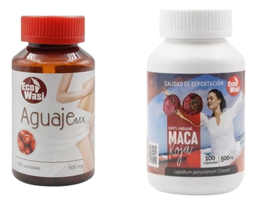 Aguaje + Maca Roja Pack Mujer 2 Botes De 100 Cápsulas