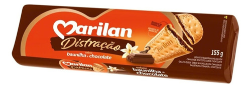 Biscoito Maizena Distração Baunilha E Chocolate Marilan 155g