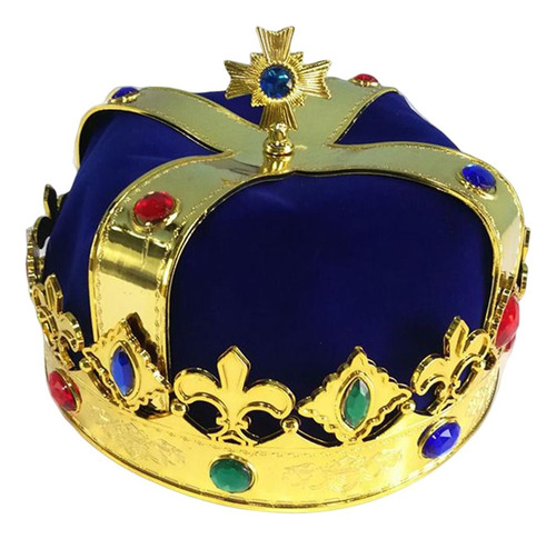 Moda Crown Hat King Crown Stage Show Hat Performance Azul