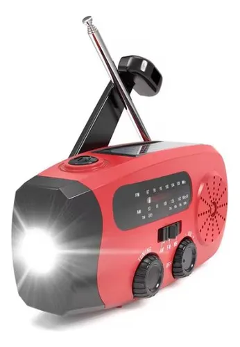 comprar Foco Recargable Linterna Radio Solar Led Manivela 2000mah
