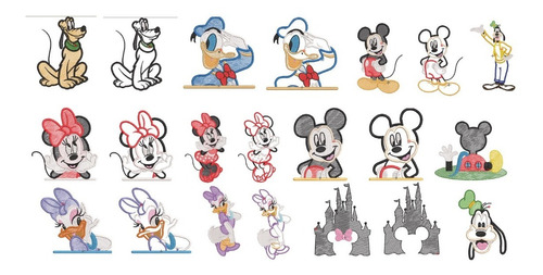 Pack Matrices P/ Maquinas Bordadoras Personaje Mickey Mouse