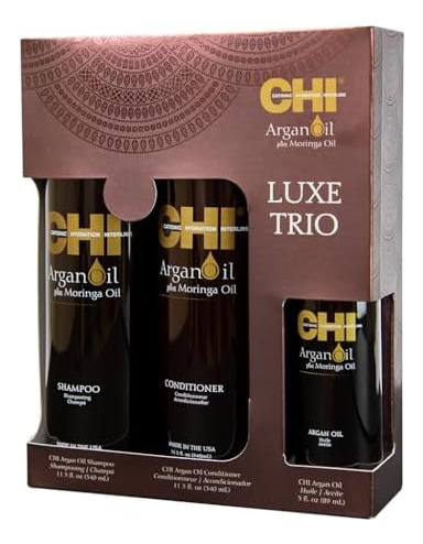 Kit De Óleo De Argan Chi Com Shampoo, Condicionador E Sem