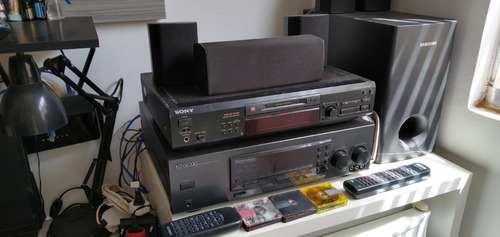 Som Montado Sony Md Player Je 530 + Receiver Kenwood + Caixa