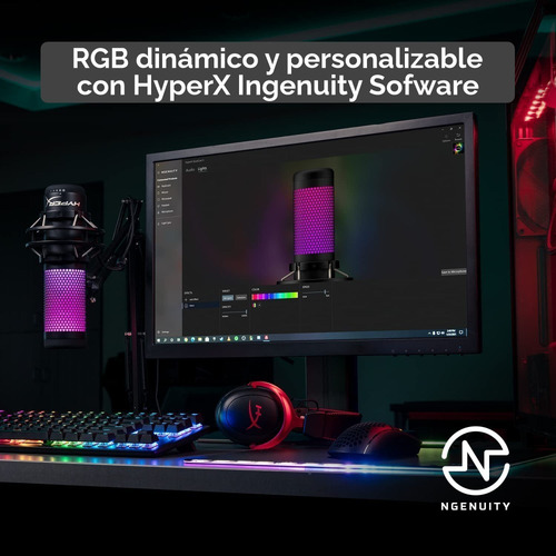 Imagen 7 de 9 de Micrófono Hyperx Quadcast S Rgb, Montura Anti-vibraciones