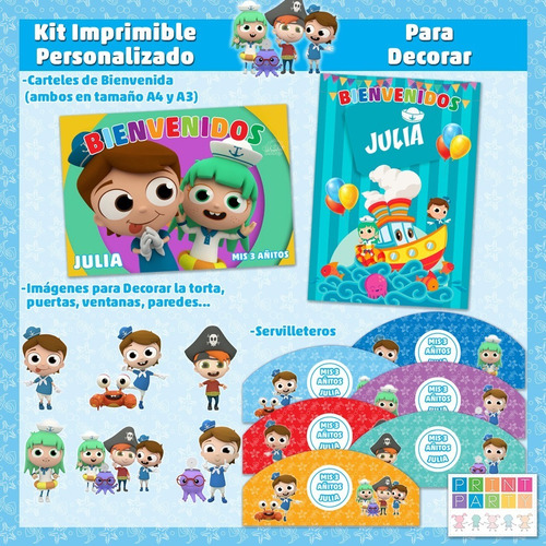 Paco Marinero Baila Kit Imprimible Personalizado Candy Bar