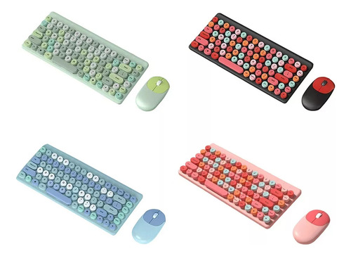 Kit Teclado Y Mouse Inalambrico Pilas Con Receptor Usb Surtido