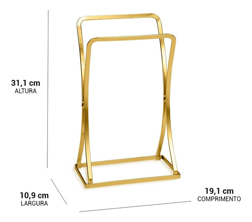 Suporte Porta Toalha De Bancada P/ Lavabo Banheiro Dourado Dourado
