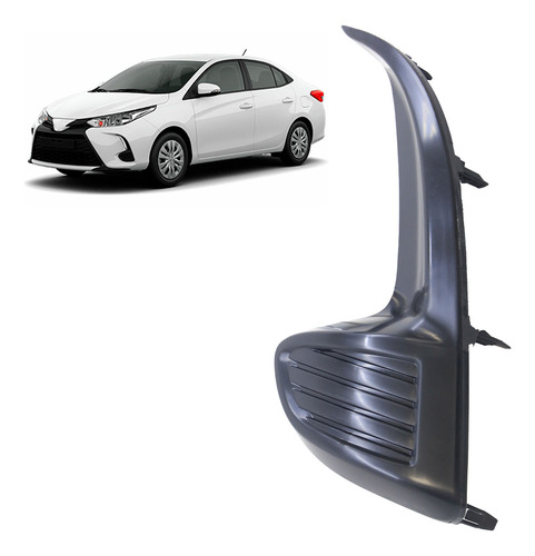 Moldura Grade Milha Yaris 2023 Preto Liso Sem Furo