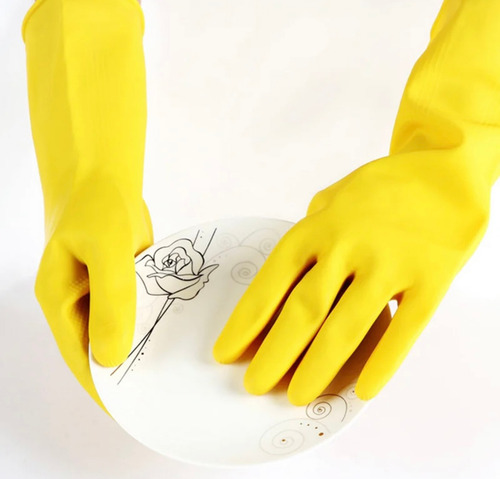 Guantes De P V C Para Lavar Trastes Y Para Hacer Limpieza Como Se Describe