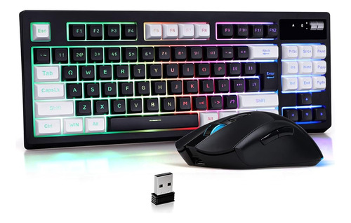 ~? Zjfksdyx C87 Wireless Gaming Keyboard And Mouse Combo, Le