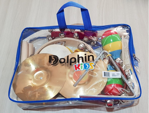 Kit Bandinha Dolphin Kids Percussão Infantil 10 Instrumentos