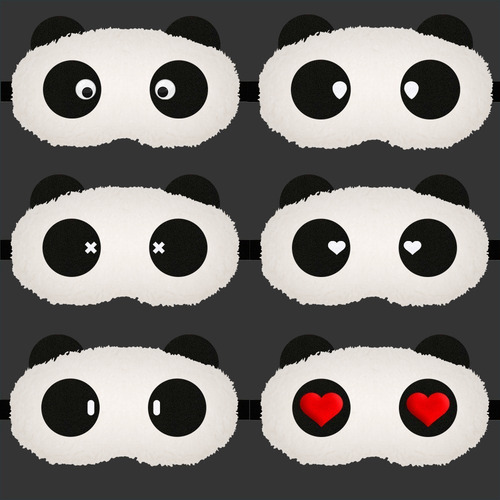 3 Pz Antifaz Panda Dormir Siesta Viaje Descanso Máscara Ojos