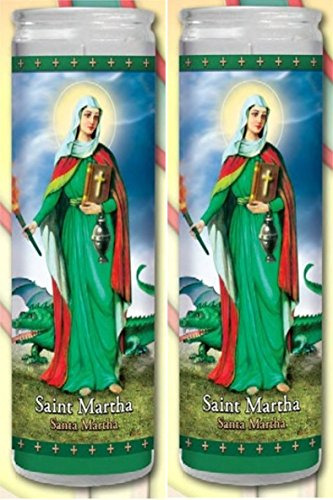 Conjunto De 2 Veladoras De Santa Marta Con Oración.