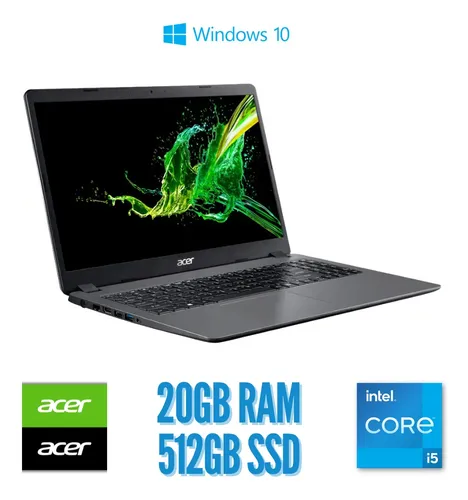Notebook Acer Aspire 3 A315-56 I5-1035g1 20gb 512ssd - W10
