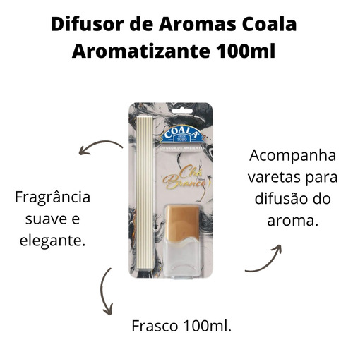 Difusor Aromas Chá Branco 100ml Ambiente Perfume C/ Varetas