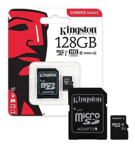 Memoria 128gb Micro Sd Kingston Canvas Select Clase 10