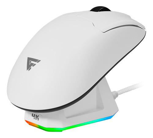 Game Factor Mow800-wh Mouse Gamer Inalámbrico 4k Color Blanc