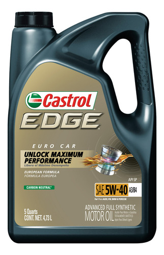 Aceite Castrol Edge 5w 40 A3/b4 Lubricante Sintetico 4,73l