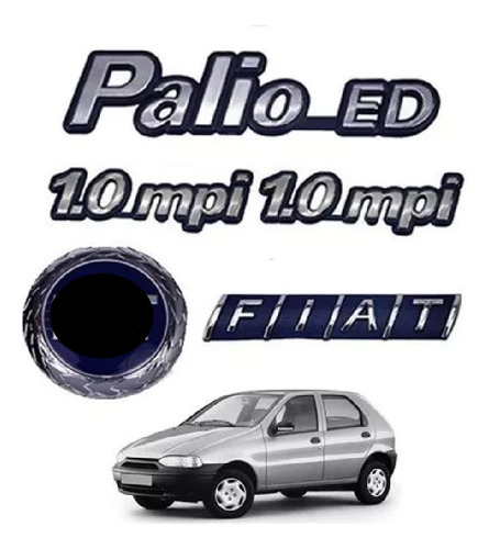 Kit Emblemas Palio Ed + 2x 1.0 Mpi + Capo E Mala 96 97 98 99