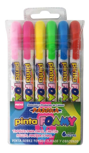 Pinta Foamy Crayones Marca Pascua Con 6 Piezas