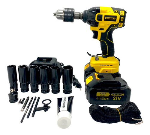 Furadeira Parafusadeira De Impacto 21v Com Bateria