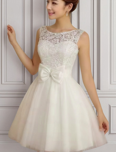Vestido De Noiva Curto Princesa Com Cinto Champs Two