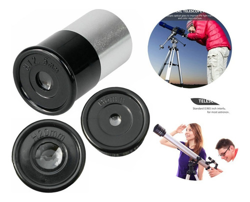Juego 3 Accesorios Oculares Para Telescopio Astronómico