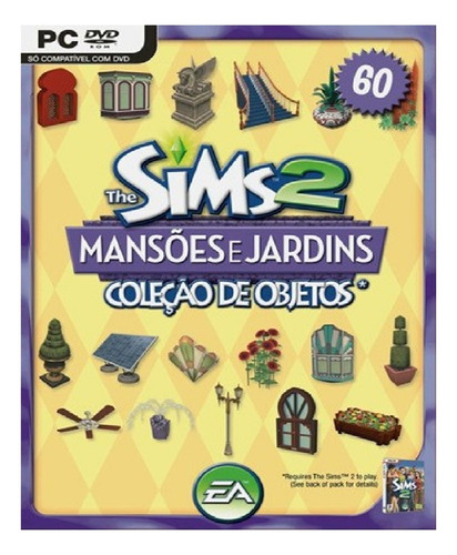 Game Pc The Sims 2 Mansoes E Jardins Coleção De Objetos