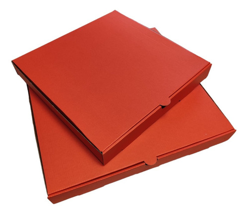 Caja Pizza Roja Diseño Micro Corrugado 50 Un 25 X 25 X 4,5cm