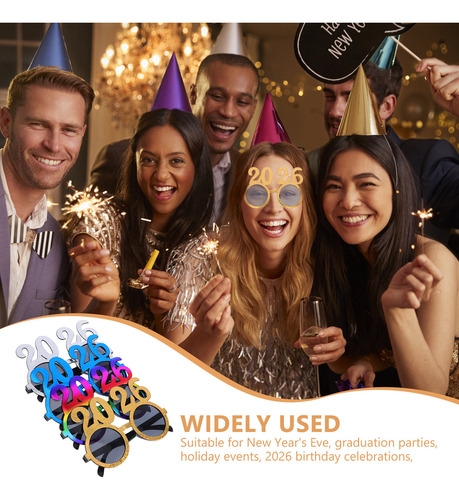 16 Piezas De Anteojos De Feliz Año Nuevo: 2026 Fancy New Yea