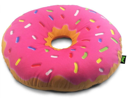 Almofada Rosquinha Donut Morango Cor Rosa