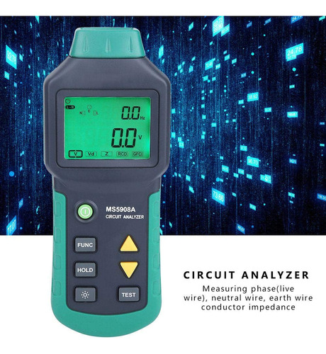 Analizador Circuito Rms Tester Lcd Voltaje Gfci Rcd Falla Us