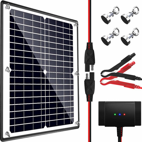 Panel Solar Powoxi, 12 V 20 W Magnético Cargador De Batería 